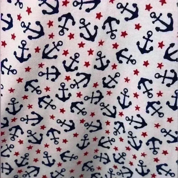 Lularoe xl anchor long sleeve blouse. NWT. white, red , &‎ navy. - Picture 3 of 4